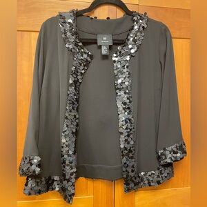 Doncaster Collection black sequin jacket size 8